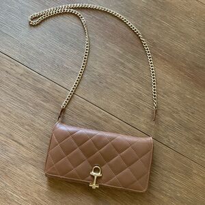 MADE IN ITALY Brown Leather Wallet Chain Purse